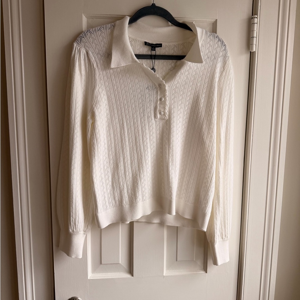 Adrianna Papell Cream Textured Knit
